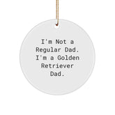 Funny Golden Retriever Dad Gifts for Men from Family - Circle Ornament for Christmas - Image 1